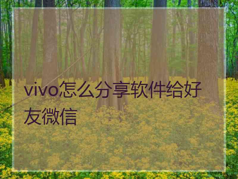 vivo怎么分享软件给好友微信