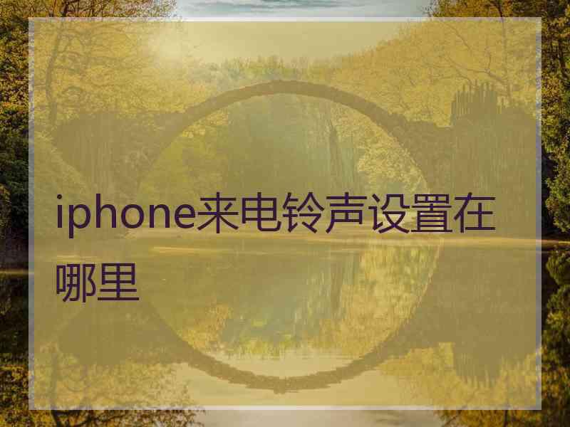 iphone来电铃声设置在哪里