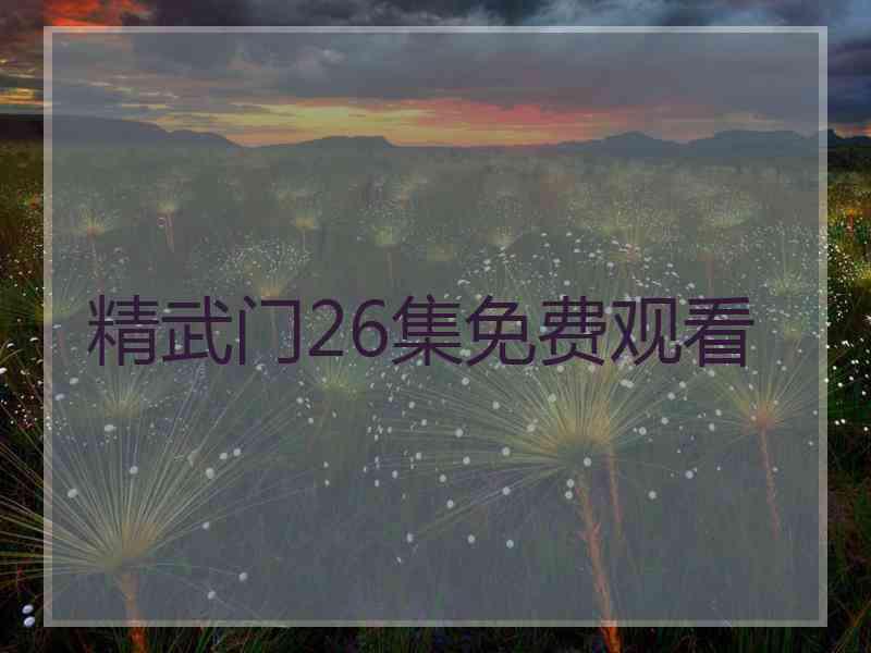 精武门26集免费观看