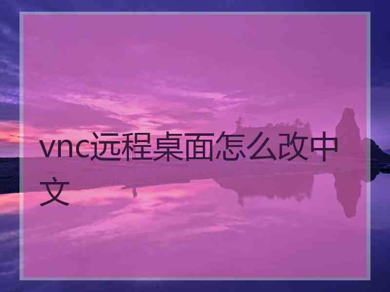 vnc远程桌面怎么改中文