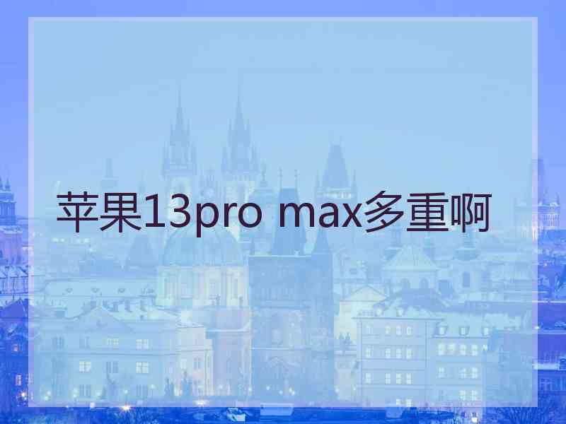 苹果13pro max多重啊