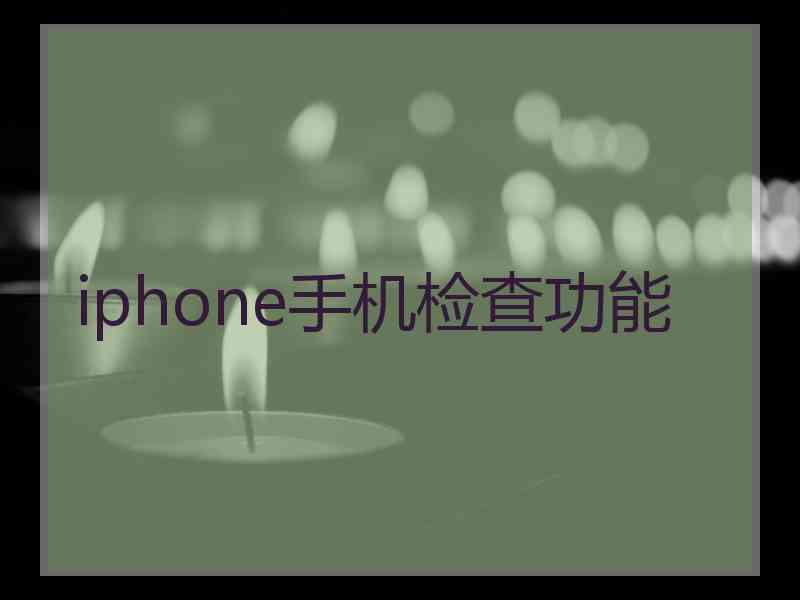 iphone手机检查功能