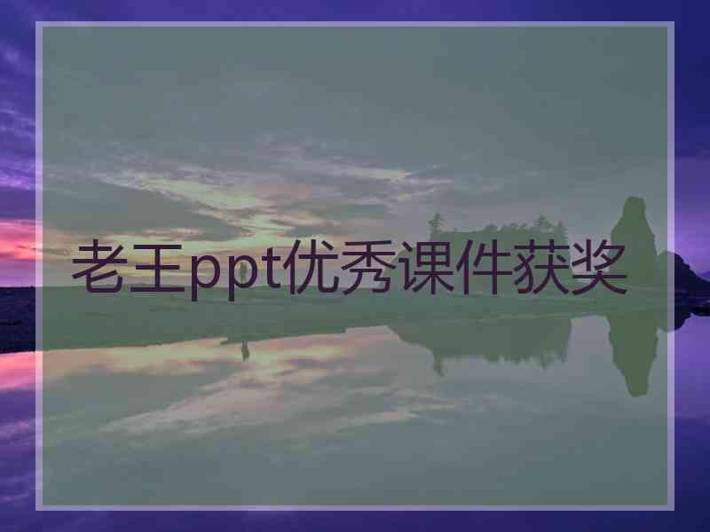 老王ppt优秀课件获奖