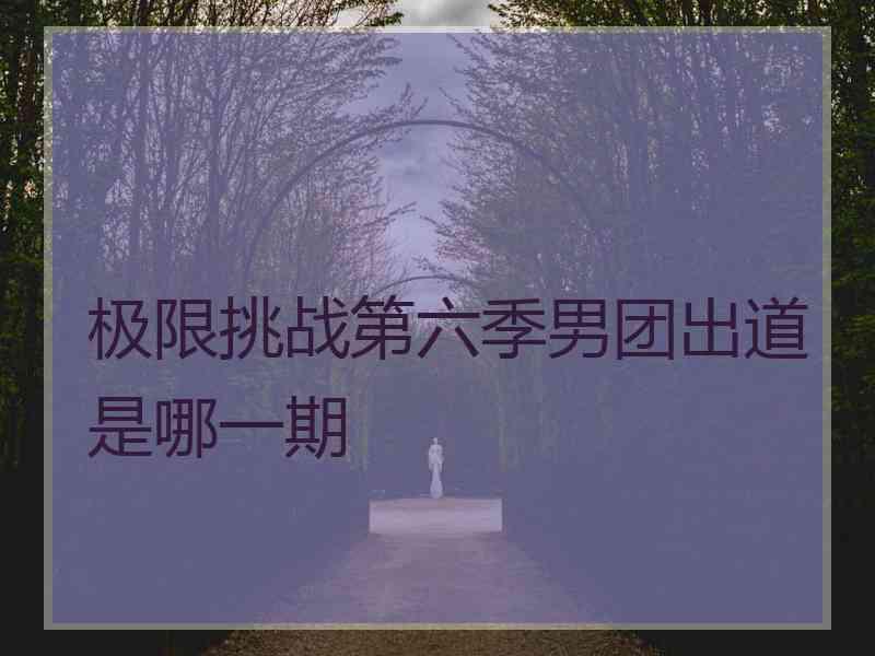 极限挑战第六季男团出道是哪一期