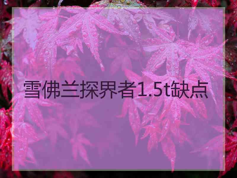 雪佛兰探界者1.5t缺点