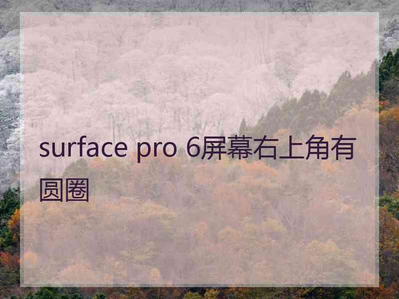 surface pro 6屏幕右上角有圆圈