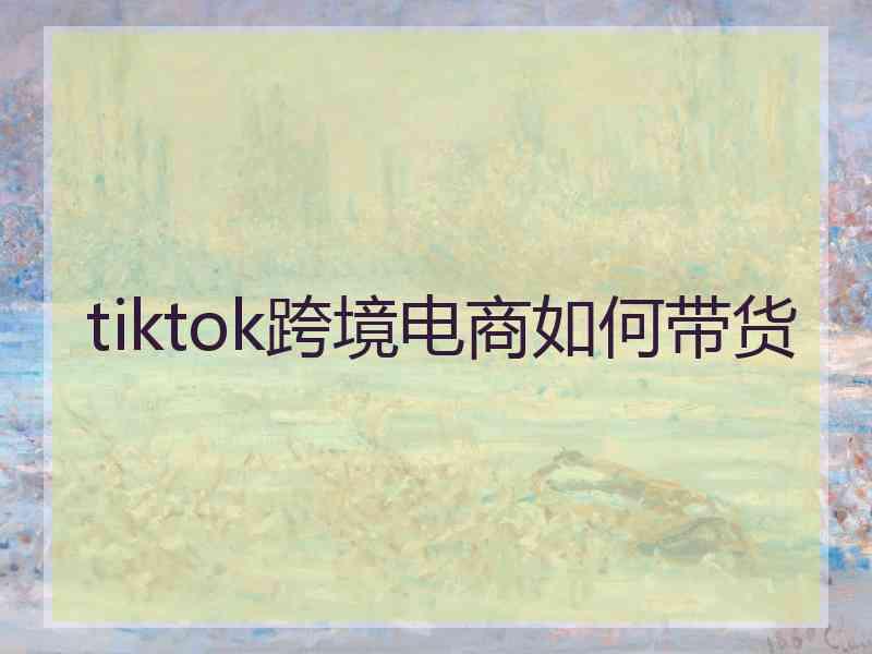 tiktok跨境电商如何带货