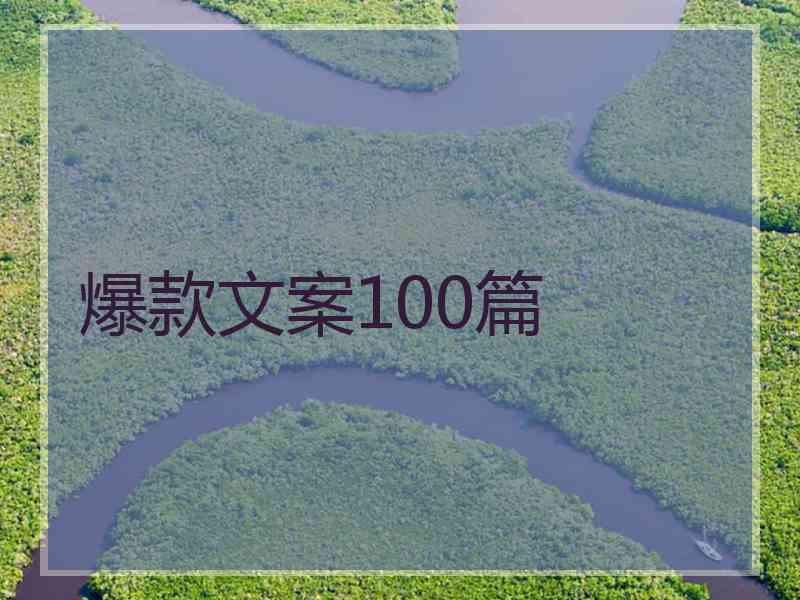 爆款文案100篇