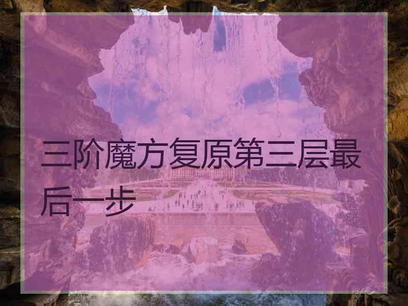 三阶魔方复原第三层最后一步