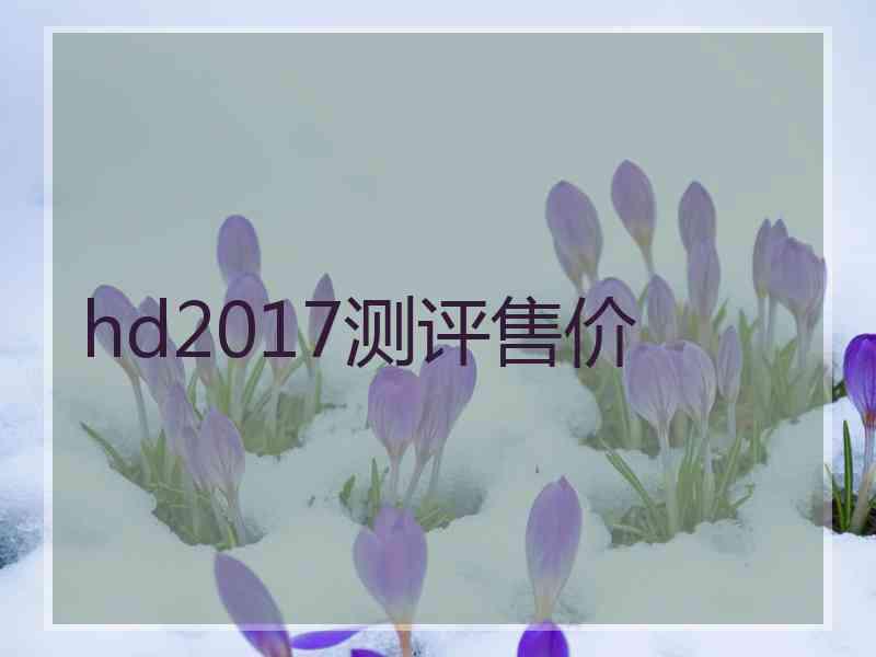 hd2017测评售价