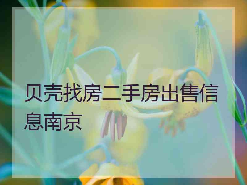 贝壳找房二手房出售信息南京