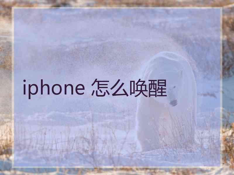 iphone 怎么唤醒