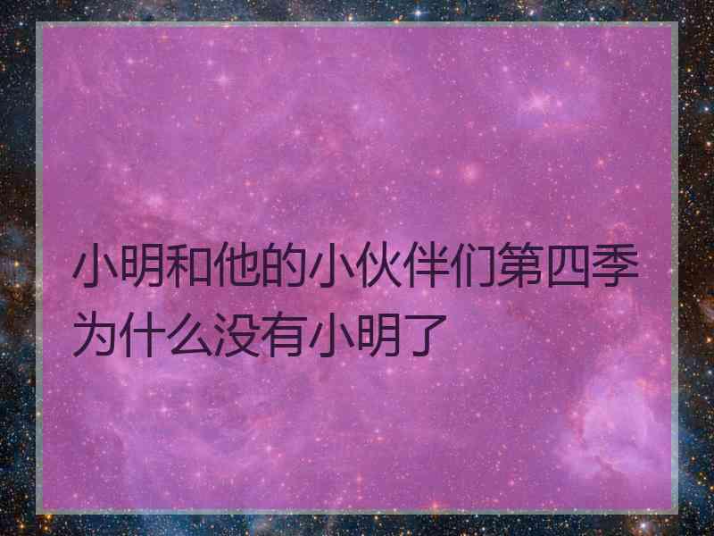 小明和他的小伙伴们第四季为什么没有小明了