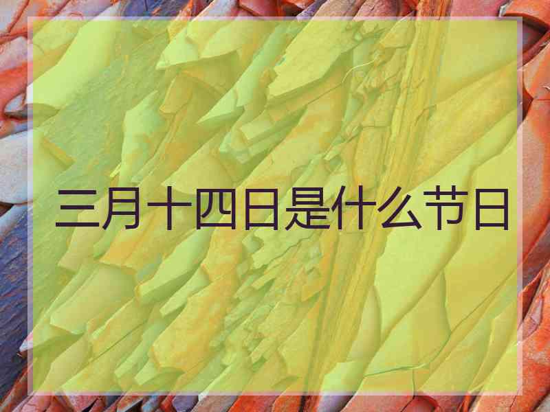 三月十四日是什么节日