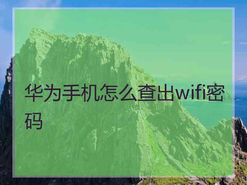 华为手机怎么查出wifi密码