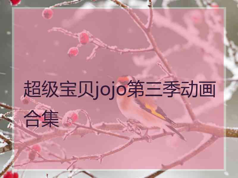 超级宝贝jojo第三季动画合集