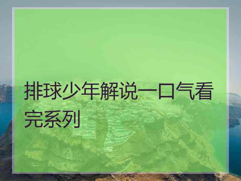 排球少年解说一口气看完系列