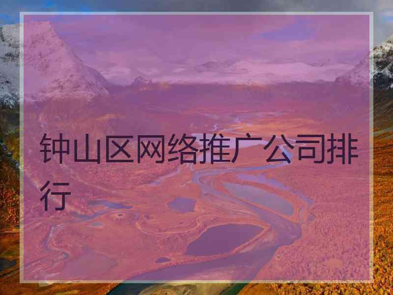 钟山区网络推广公司排行