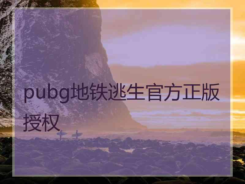 pubg地铁逃生官方正版授权