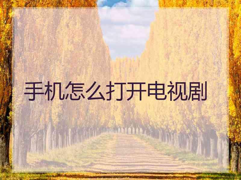 手机怎么打开电视剧