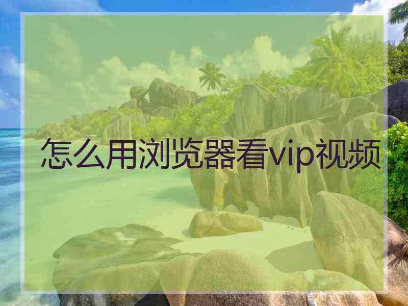 怎么用浏览器看vip视频