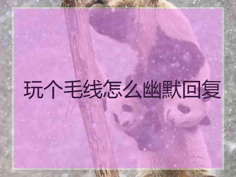 玩个毛线怎么幽默回复