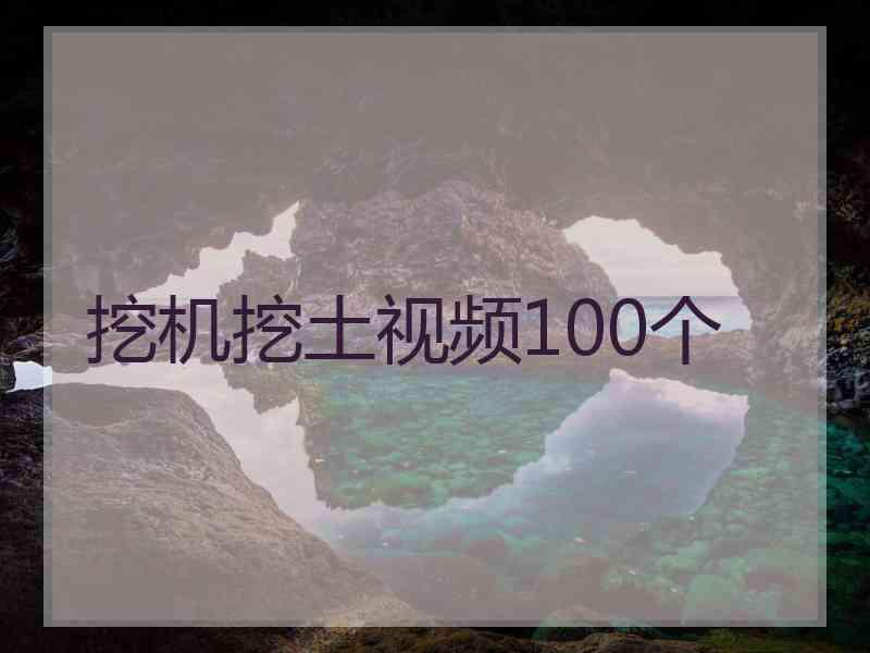 挖机挖土视频100个