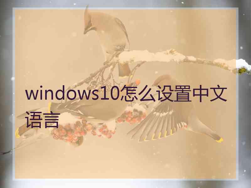 windows10怎么设置中文语言