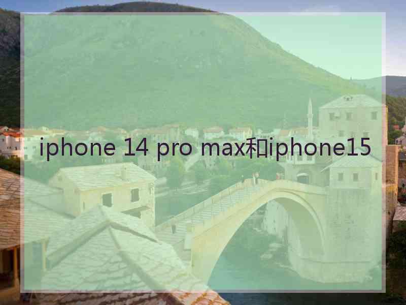 iphone 14 pro max和iphone15