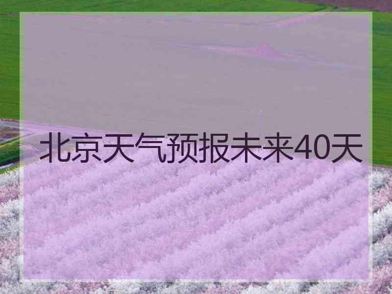 北京天气预报未来40天