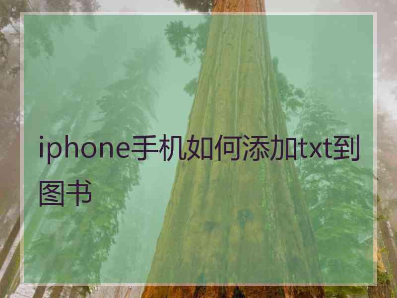 iphone手机如何添加txt到图书