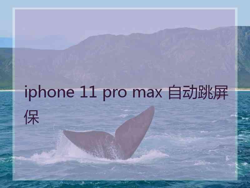 iphone 11 pro max 自动跳屏保