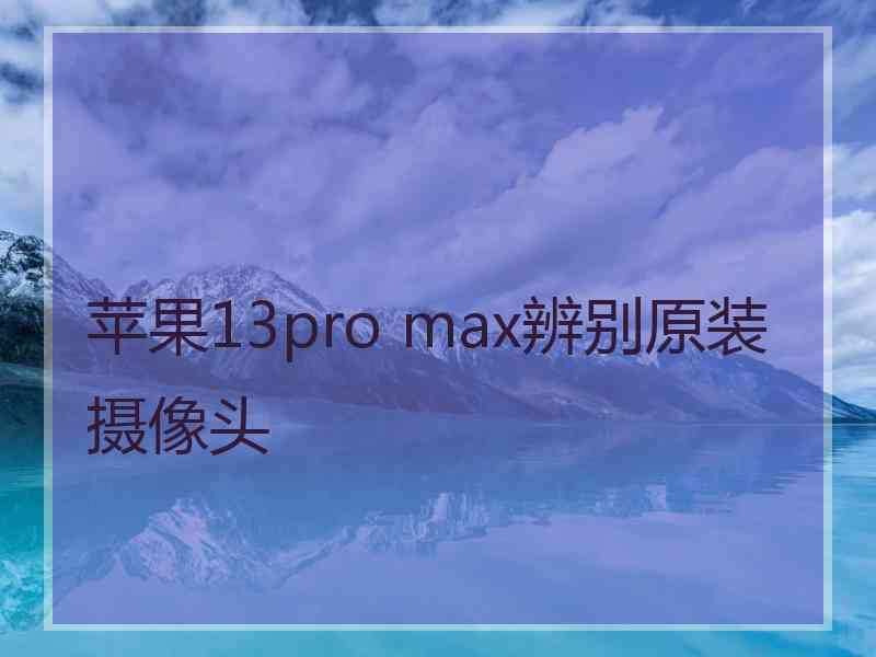 苹果13pro max辨别原装摄像头