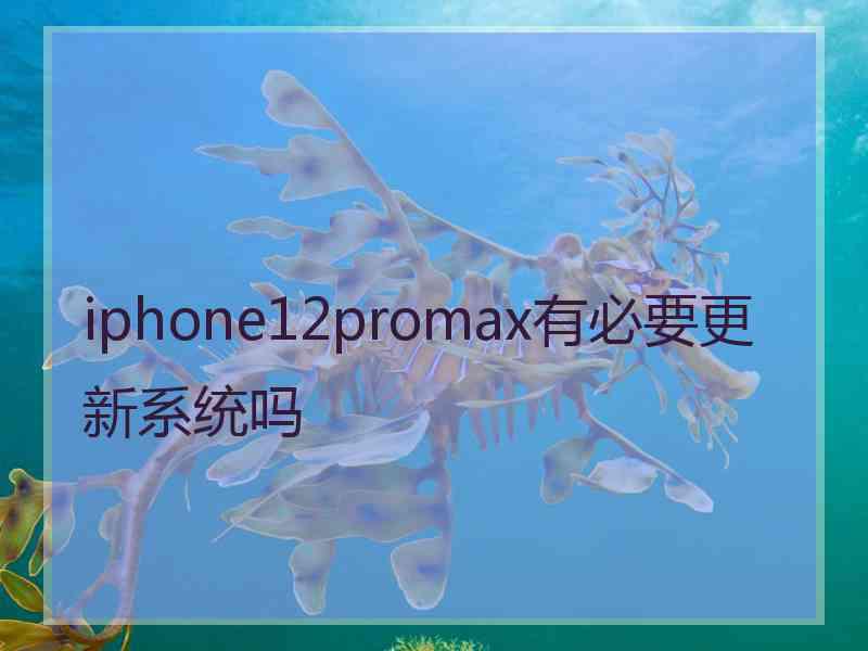 iphone12promax有必要更新系统吗