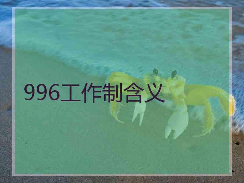 996工作制含义