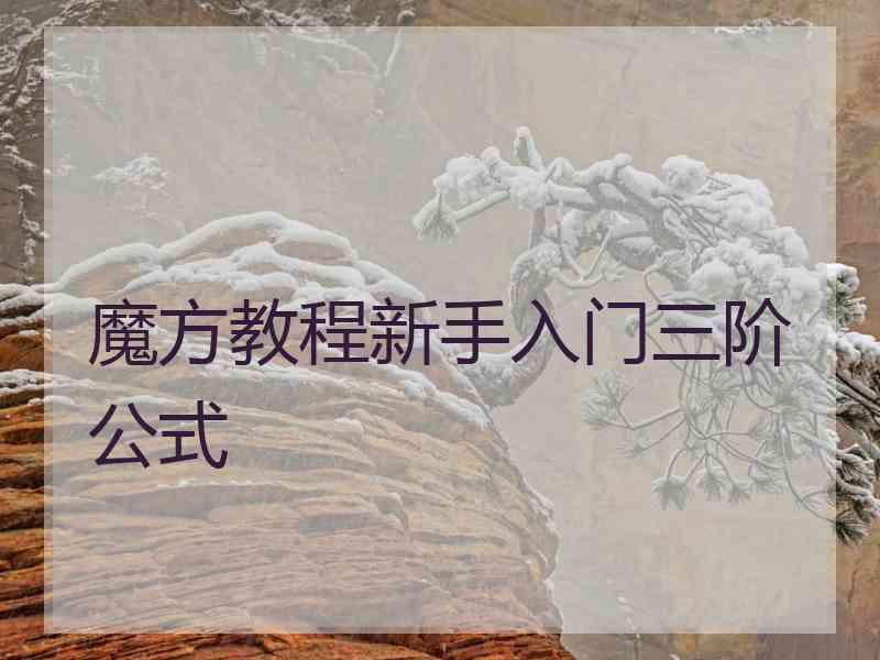 魔方教程新手入门三阶公式