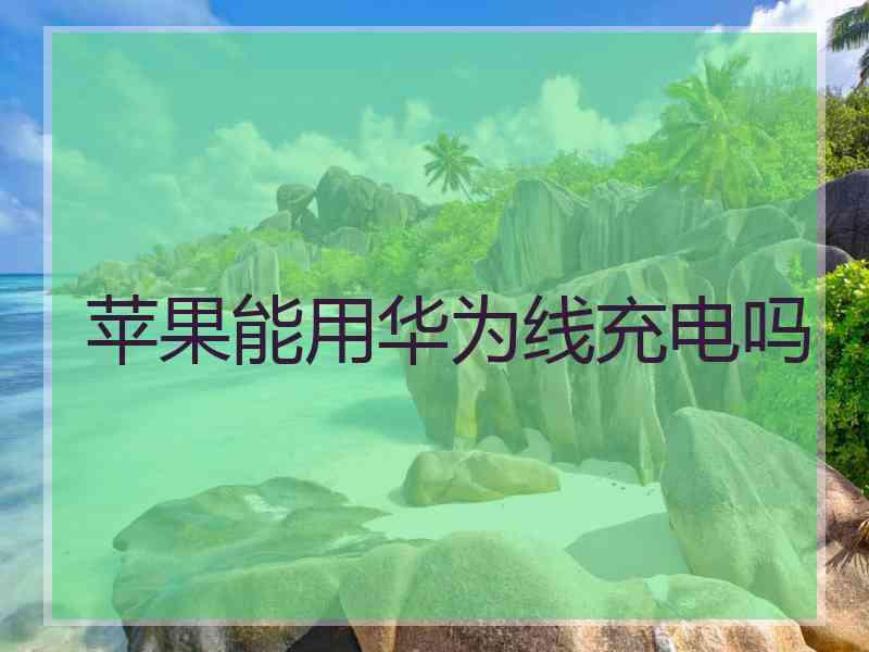 苹果能用华为线充电吗