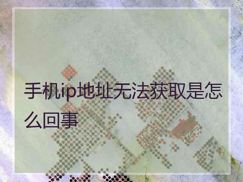 手机ip地址无法获取是怎么回事