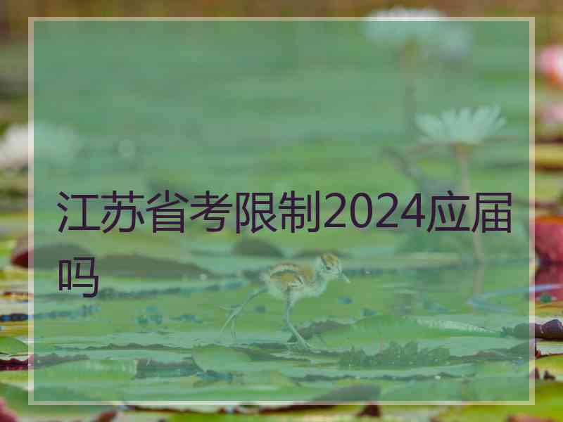 江苏省考限制2024应届吗