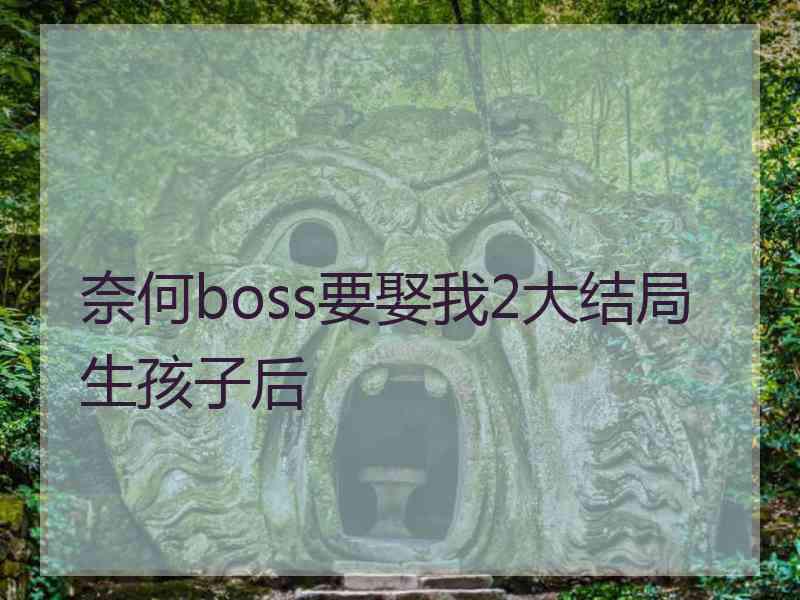 奈何boss要娶我2大结局生孩子后