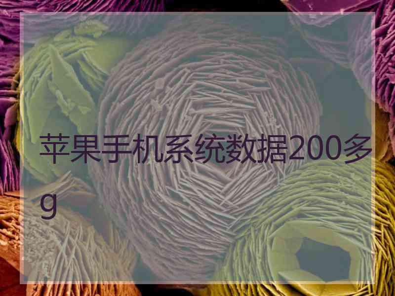 苹果手机系统数据200多g