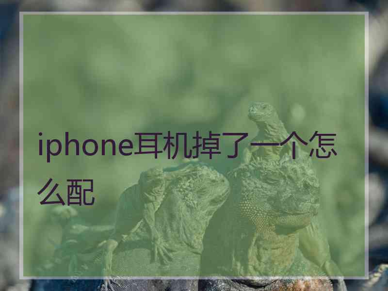 iphone耳机掉了一个怎么配