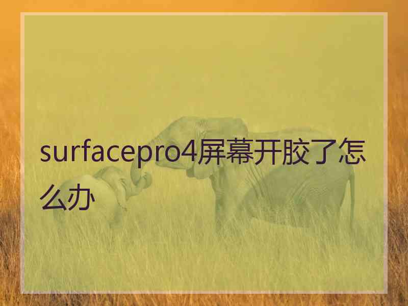 surfacepro4屏幕开胶了怎么办