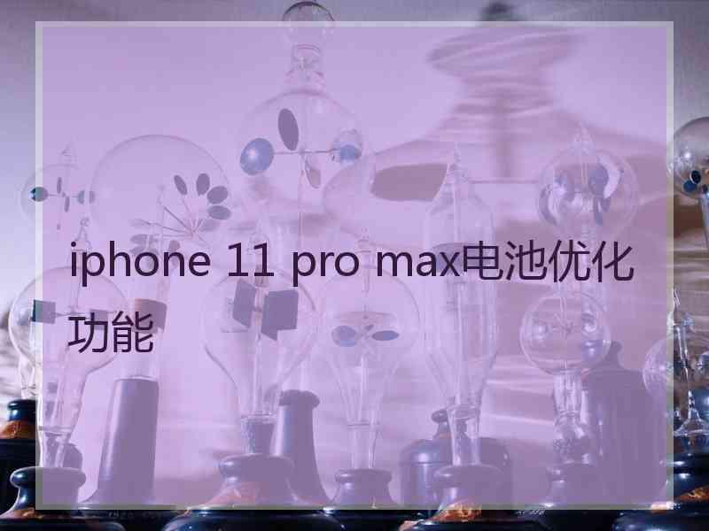 iphone 11 pro max电池优化功能