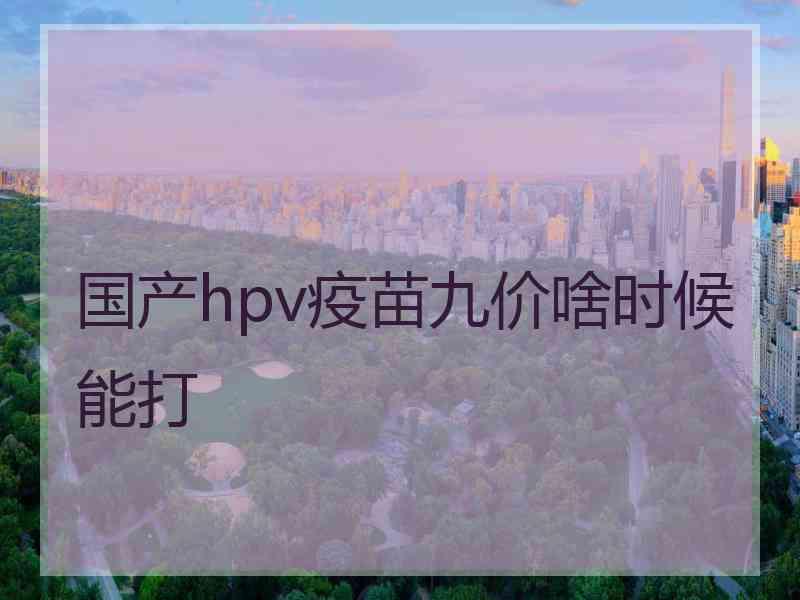 国产hpv疫苗九价啥时候能打