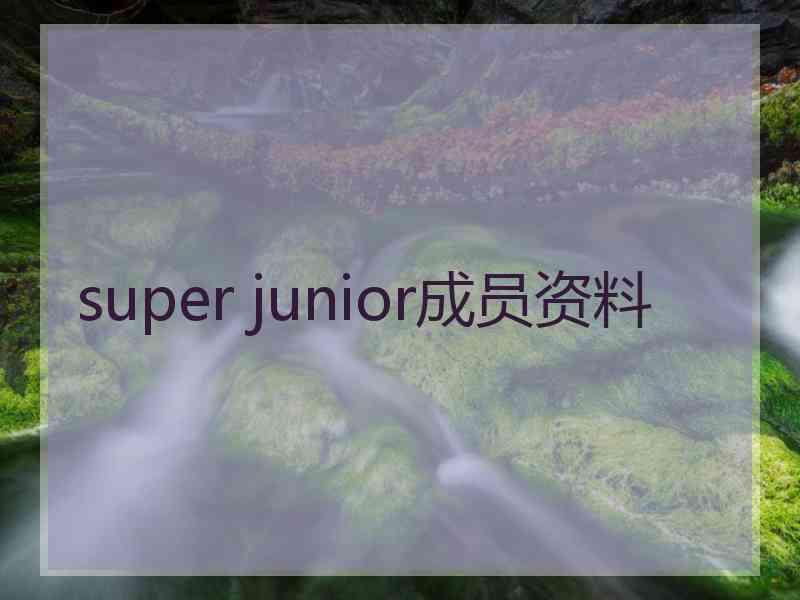 super junior成员资料