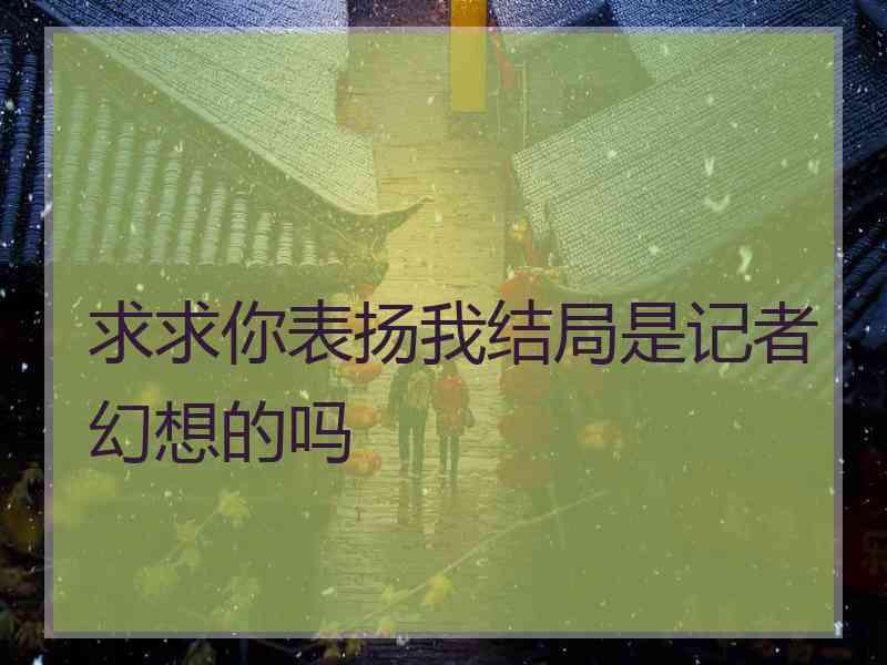 求求你表扬我结局是记者幻想的吗