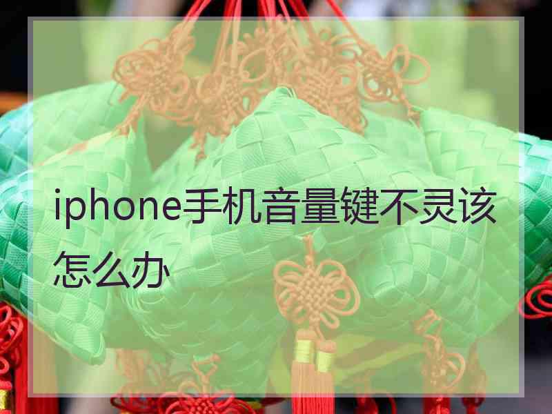 iphone手机音量键不灵该怎么办