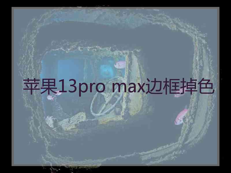 苹果13pro max边框掉色