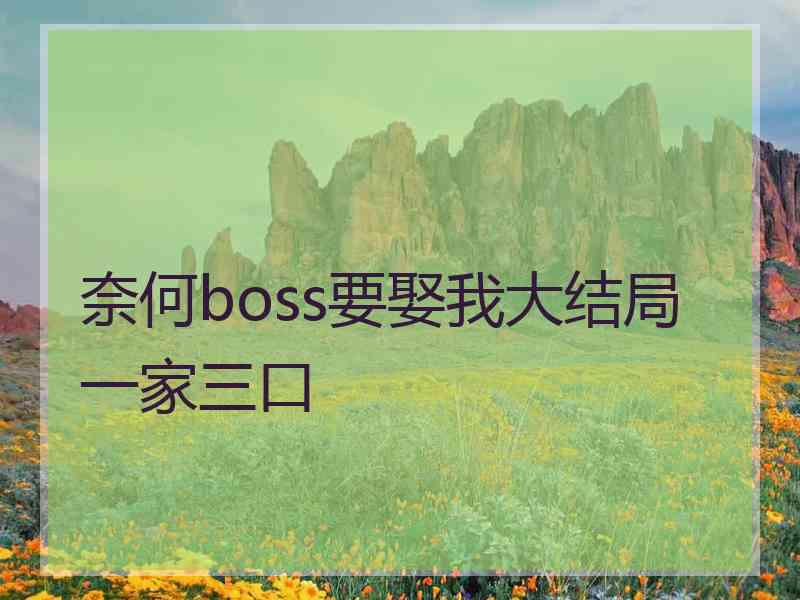 奈何boss要娶我大结局一家三口